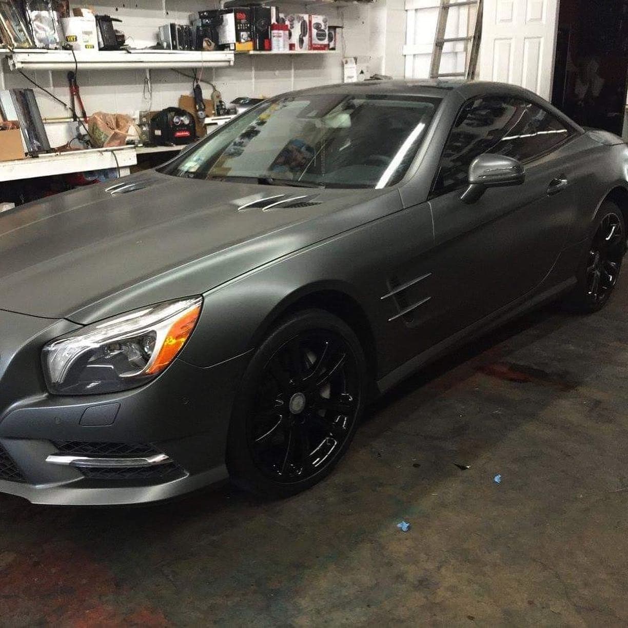 Close-up of precision tint installation