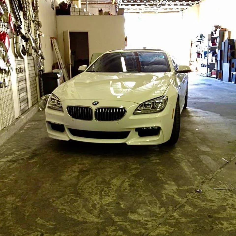 Tinted front window on BMW